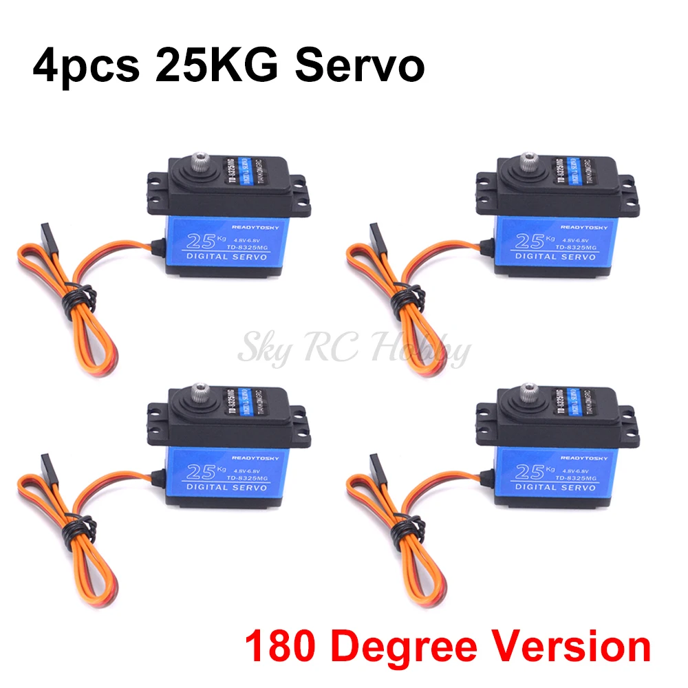 Waterdichte 20KG 25KG 30kg 35kg 40KG 60KG Servo's 180 270 360 Graden Grote koppel Digitale Servo Metalen Tandwielen 25T Arm Voor RC Auto