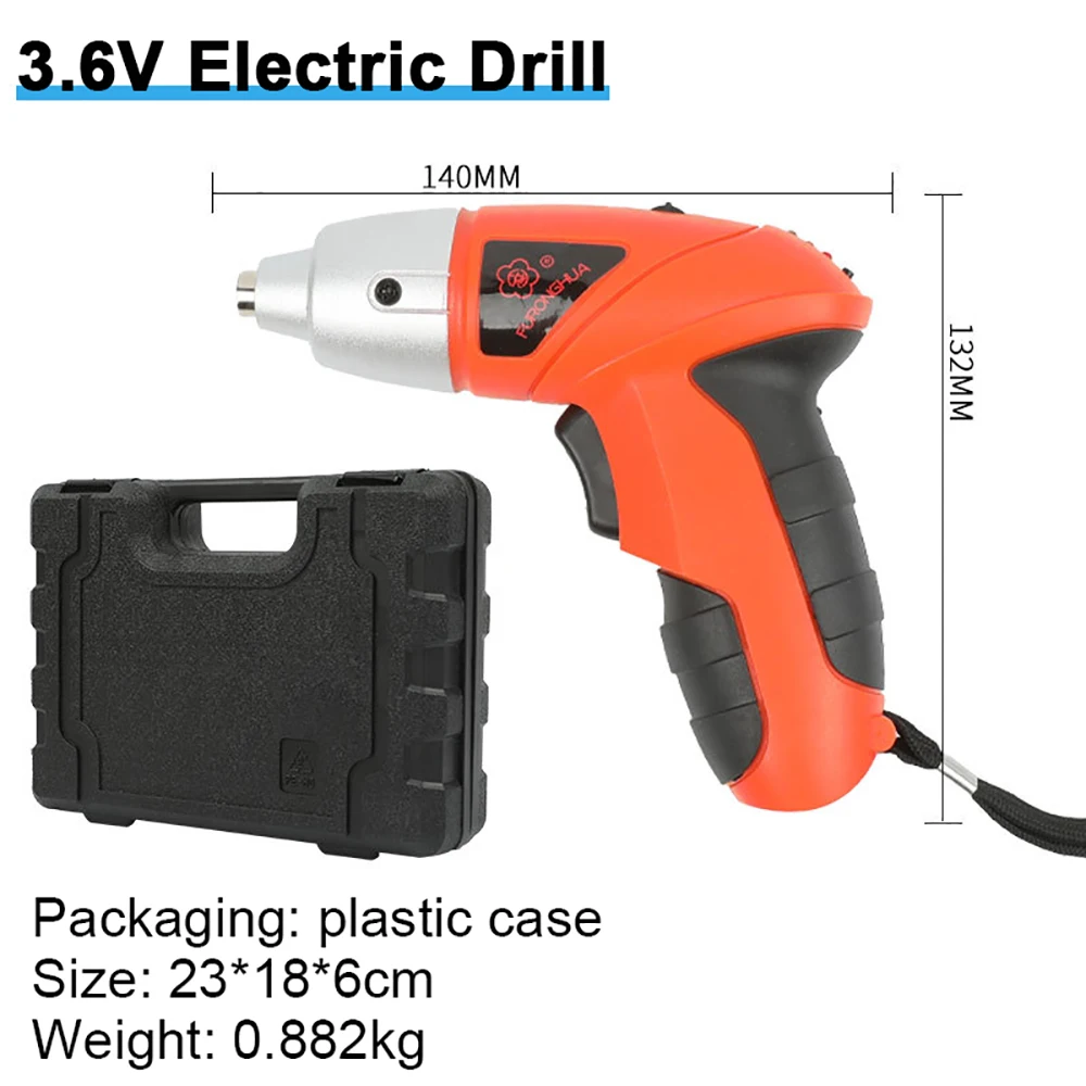46 قطعة 3.6 فولت الحفر الكهربائية طقم أدوات كهربائية لاسلكية الصيانة المنزلية إصلاح 200 مللي أمبير بطارية ليثيوم مفك منزلي صغير #3