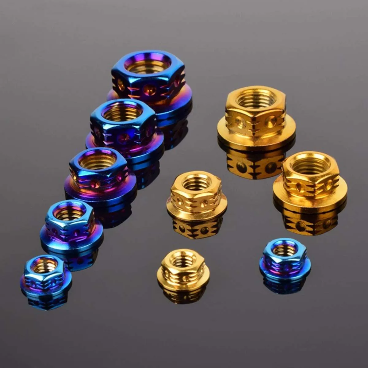 Guangluo Stainless Steel Colored Nuts M6-m12 Fine Thread Screw Caps For Locomotive, Vehicle And Motorcycle Modification