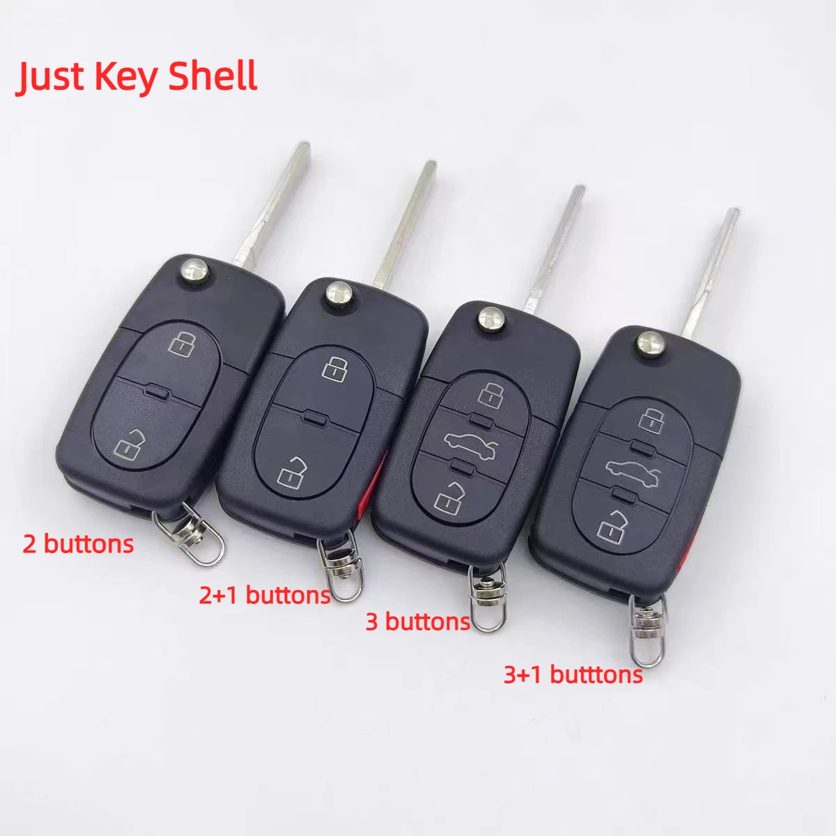 For Audi A2 A3 A4 A6 A8 B5 RS4 TT 1994-2004 Quattro Flip Remote Car Key Shell Case Cover CR1620/CR2032 Holder