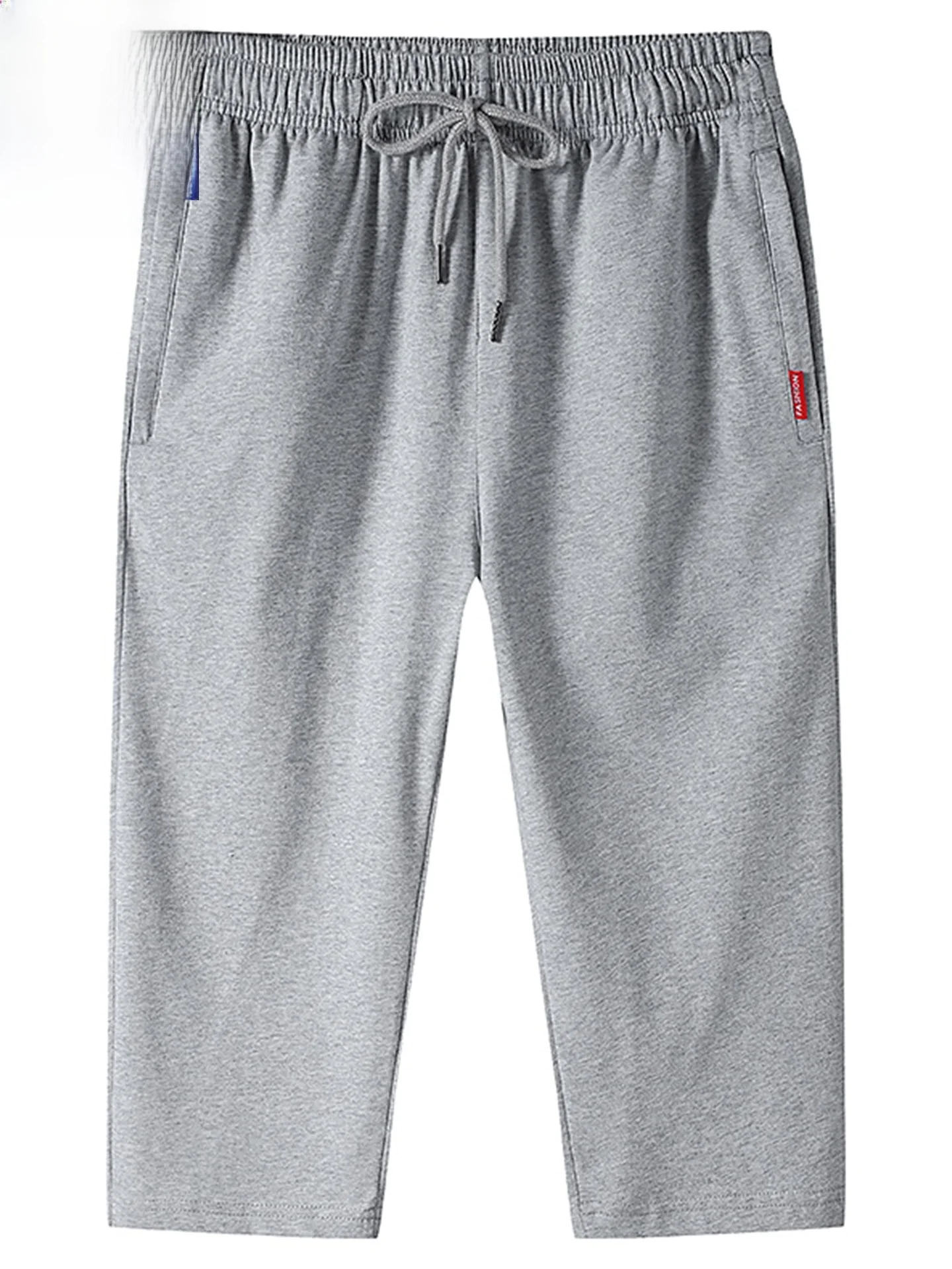 

Loose Fit Straight Leg Cotton Casual Pants Elastic Waist Thin Summer Men's Clothing Faionable Urban Sle Breathable