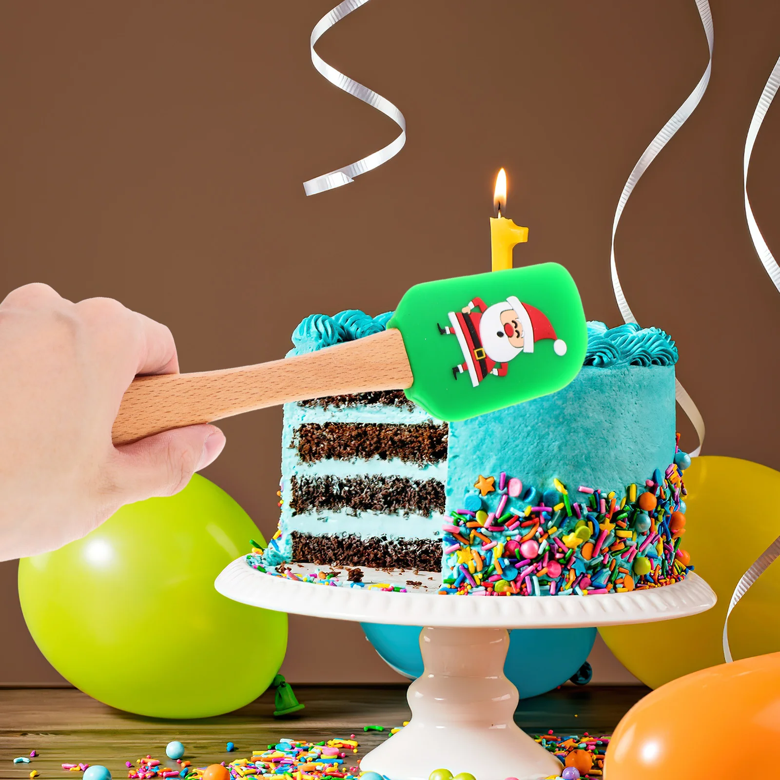 

5Pcs Silicone Baking Spatulas Heat Resistant Kitchen Scraper Household Baking Tool Set for Cream Butter Kitchen Scraper