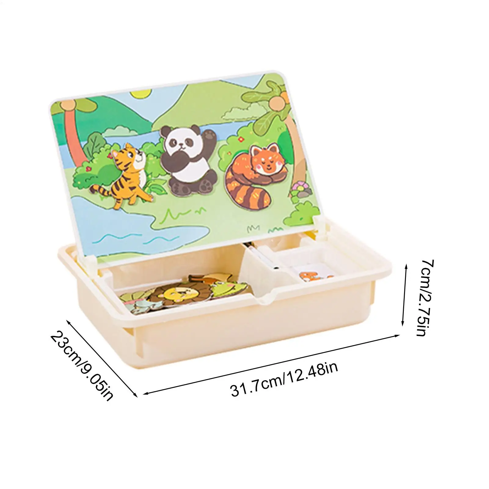 Caixa de quebra-cabeça magnética brinquedo criança quebra-cabeça magnético aprendizagem brinquedos da criança jogos de viagem com maleta de transporte para crianças pré-escolares idades