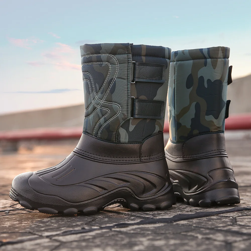 Large Size Snow Boots, Cold Resistant and Warm Men's Boots, Waterproof and Non Slip Long Boots with Thick Velvet and Comfortable image 6