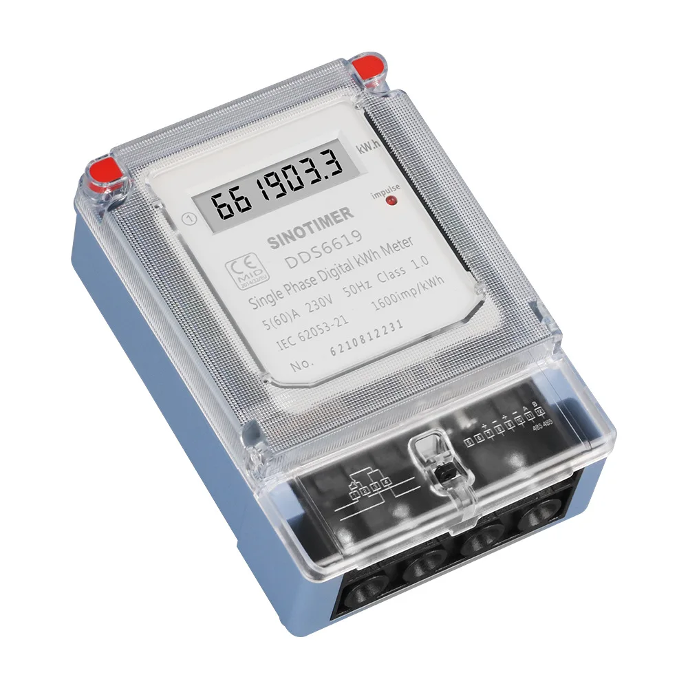 

AC230V 5-60A 50Hz Single Phase LCD Digital Energy Meter Household Electricity kWh Power Consumption Measurement Wall-mounted