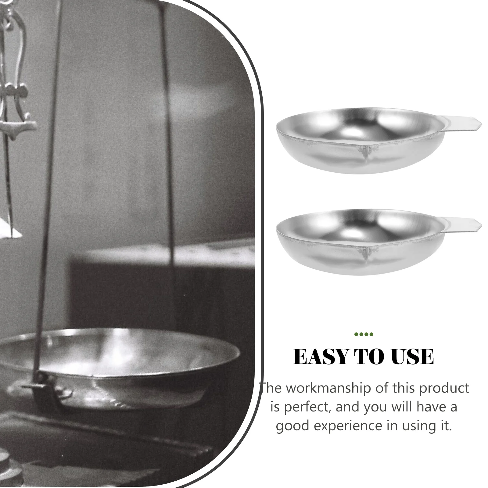 2 Pcs Diamond Weighing Pan Digital Scale Metal Tray Jewelry Powder Dish Stainless Steel