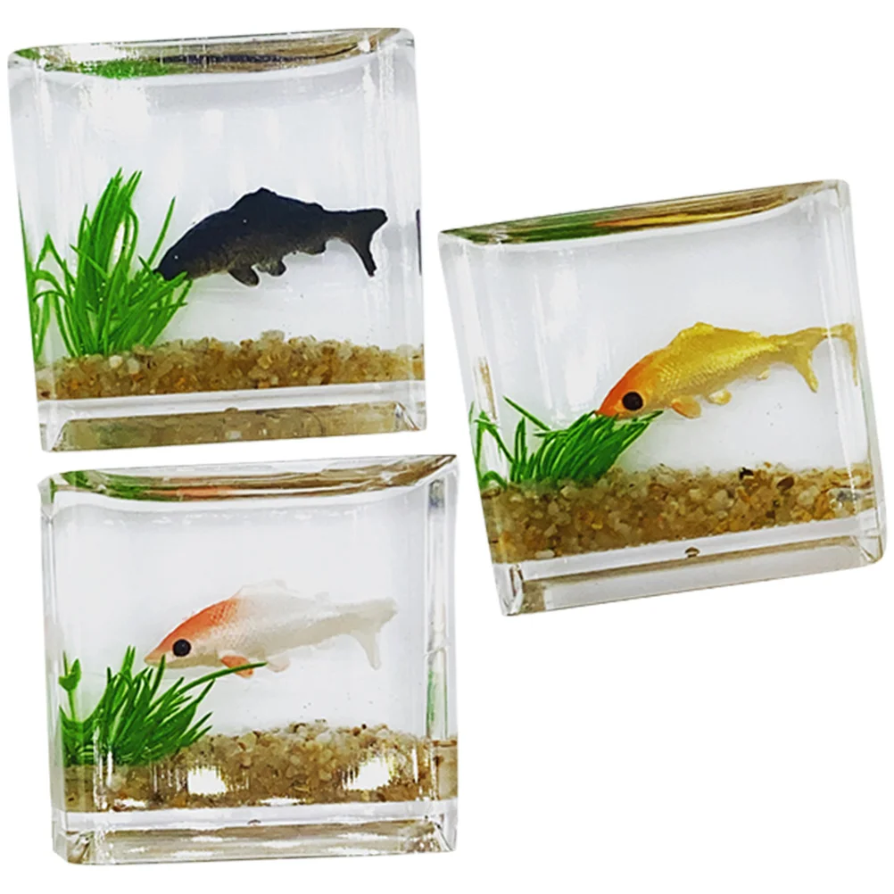 

3 шт. миниатюрные пластиковые миски для золотых рыбок идеально подходят для микро дома пейзаж DIY аксессуары мини-миска для рыбы модель мини-дома поставки