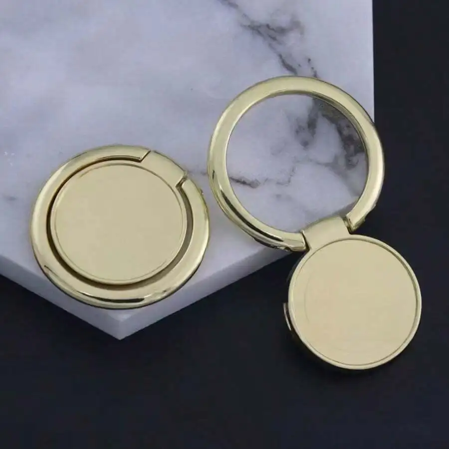 Circular magnetic metal ring holder stand with 360-degree rotation for secure device mounting
