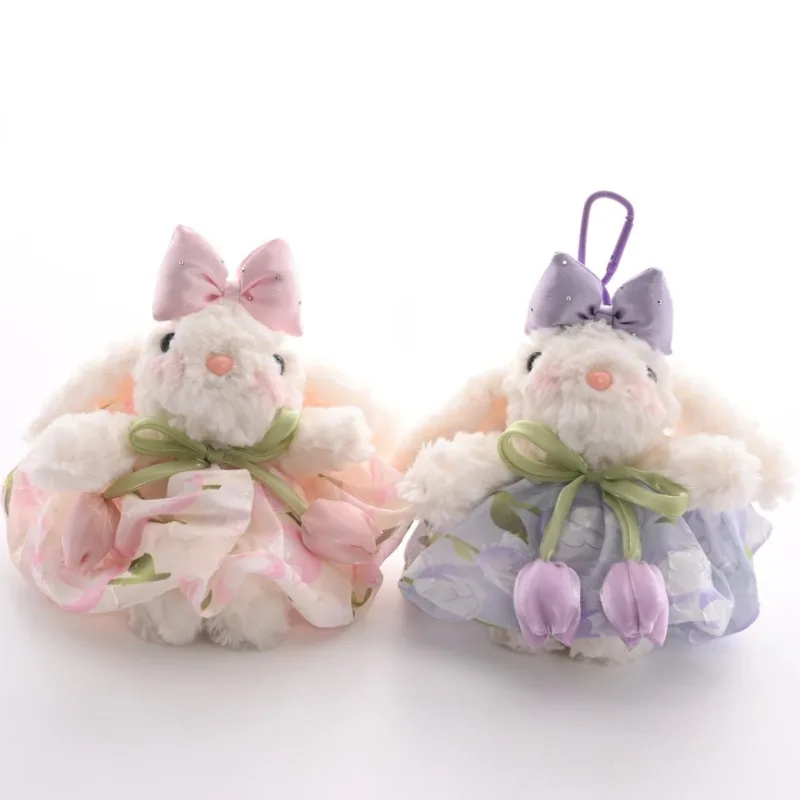 

Милый романтический весенний вислоухий кролик, плюшевые игрушки, кавайная кукла-животное, брелок для ключей, сумка для девочек, подвеска