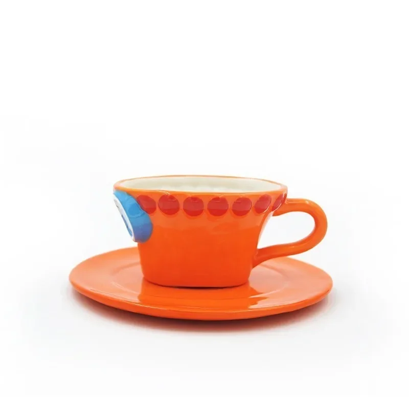 Anime Road Puff Cap Mug, Jujutsu Kaisen Ceramic Coffee Cup, Creative Coffee Cup & Saucer Set, Children's Day Gift