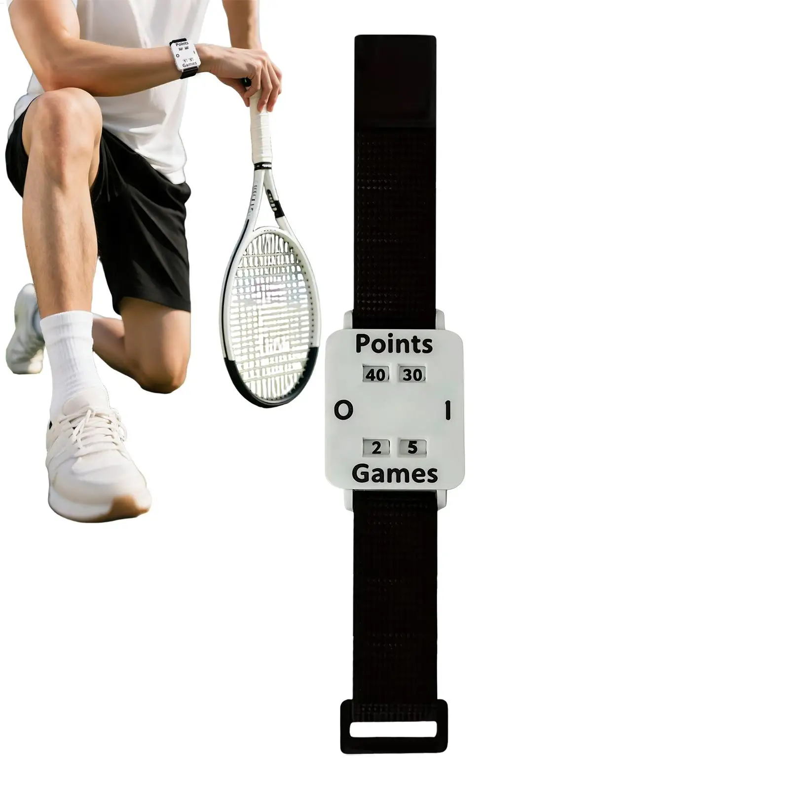 

Tennis Score Keeper Wrist Band Big Screen Adjustable Counter Lightweight Wrist Score Keeper For Tennis Sports Training Accessory