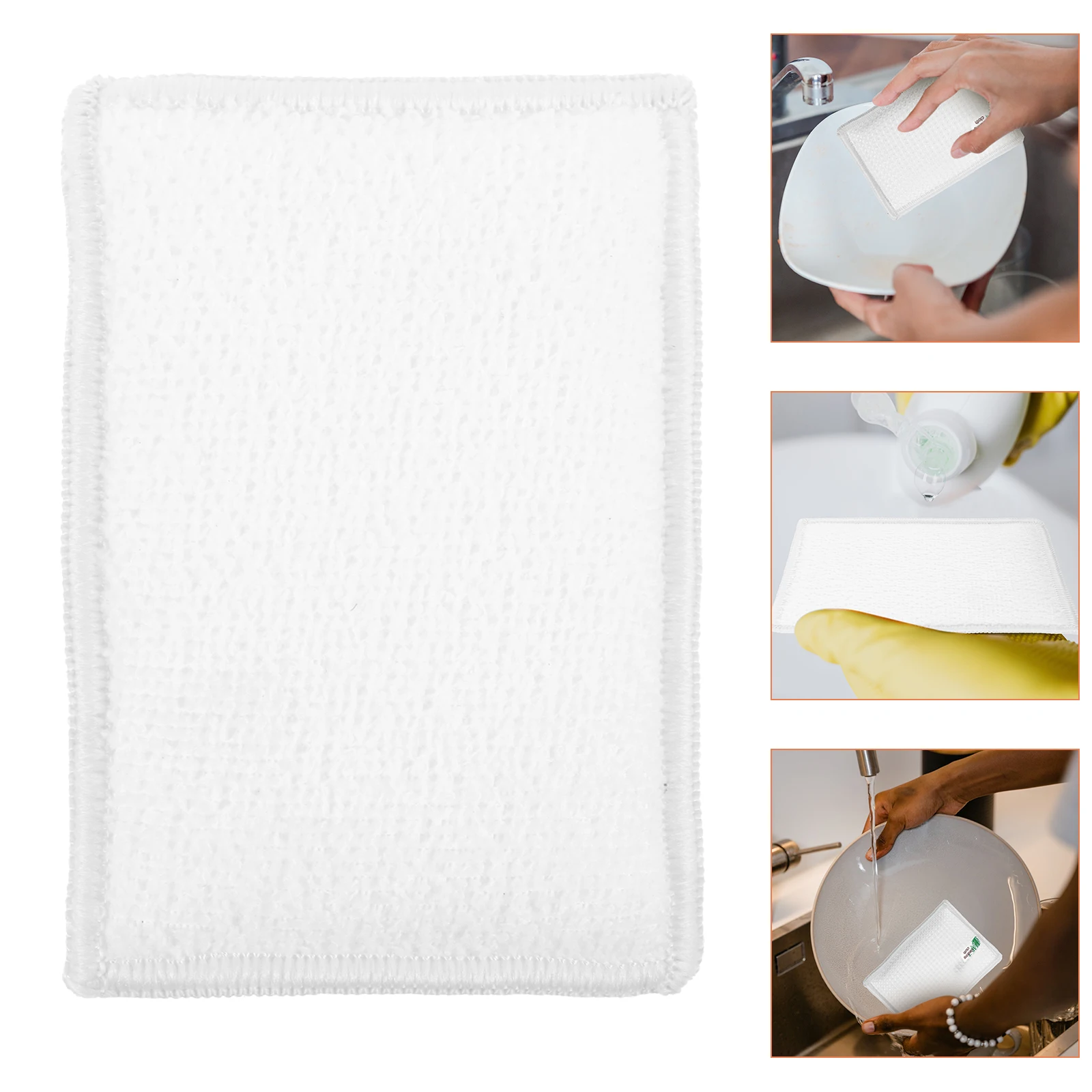 Esponjas laváveis de fibra de bambu, 8 peças, para pratos, forte, estável, limpeza de cozinha, reutilizáveis, suprimentos de esponjas de prato