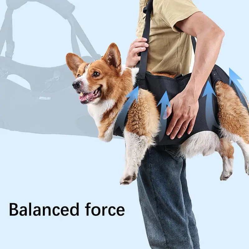 Dog Carrying Harness Pet Support Harness Puppy Rehabilitation Lift Vest Adjustable Strap Thicken Handle For Joint Injuries