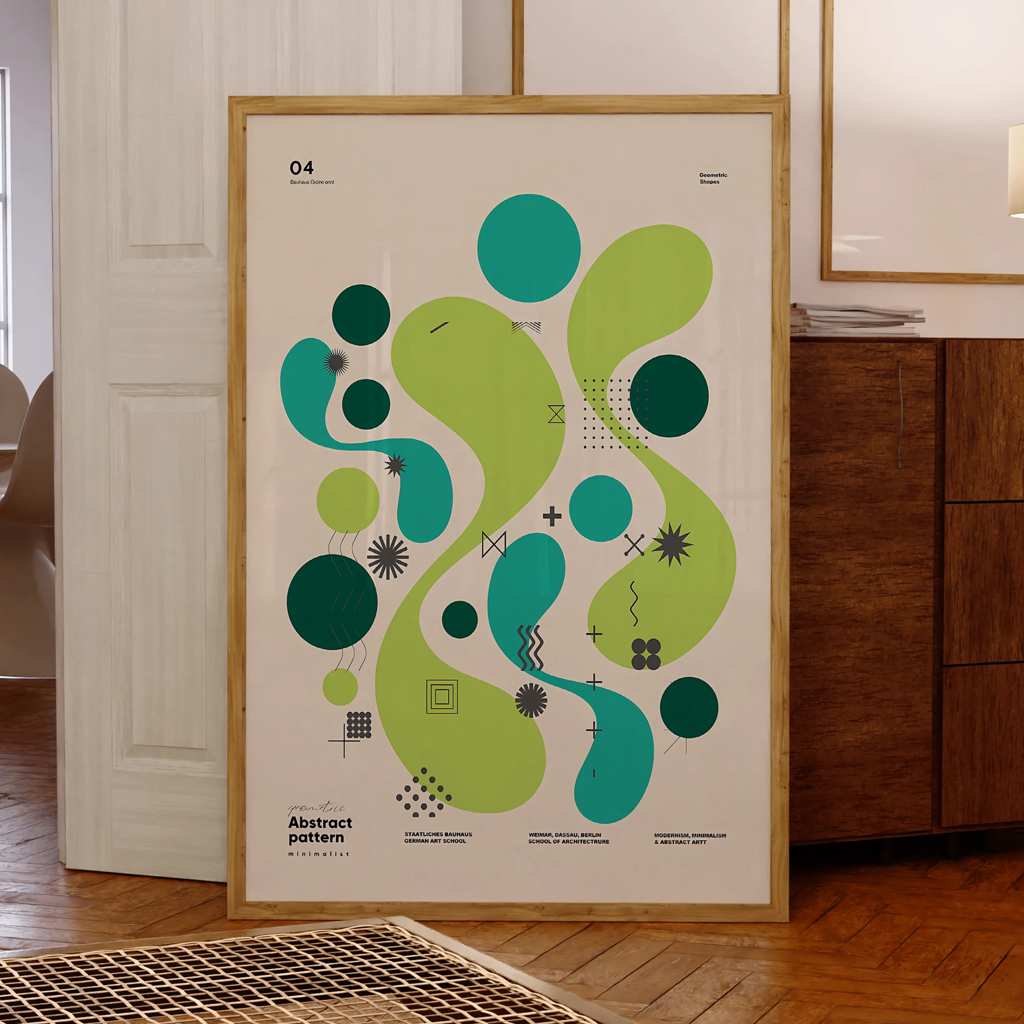 Moderne Bauhaus Geometrische Formen Wand Kunstdrucke Aluminium Rahmen Leinwand Malerei Poster Bild Für Wohnzimmer Wohnkultur