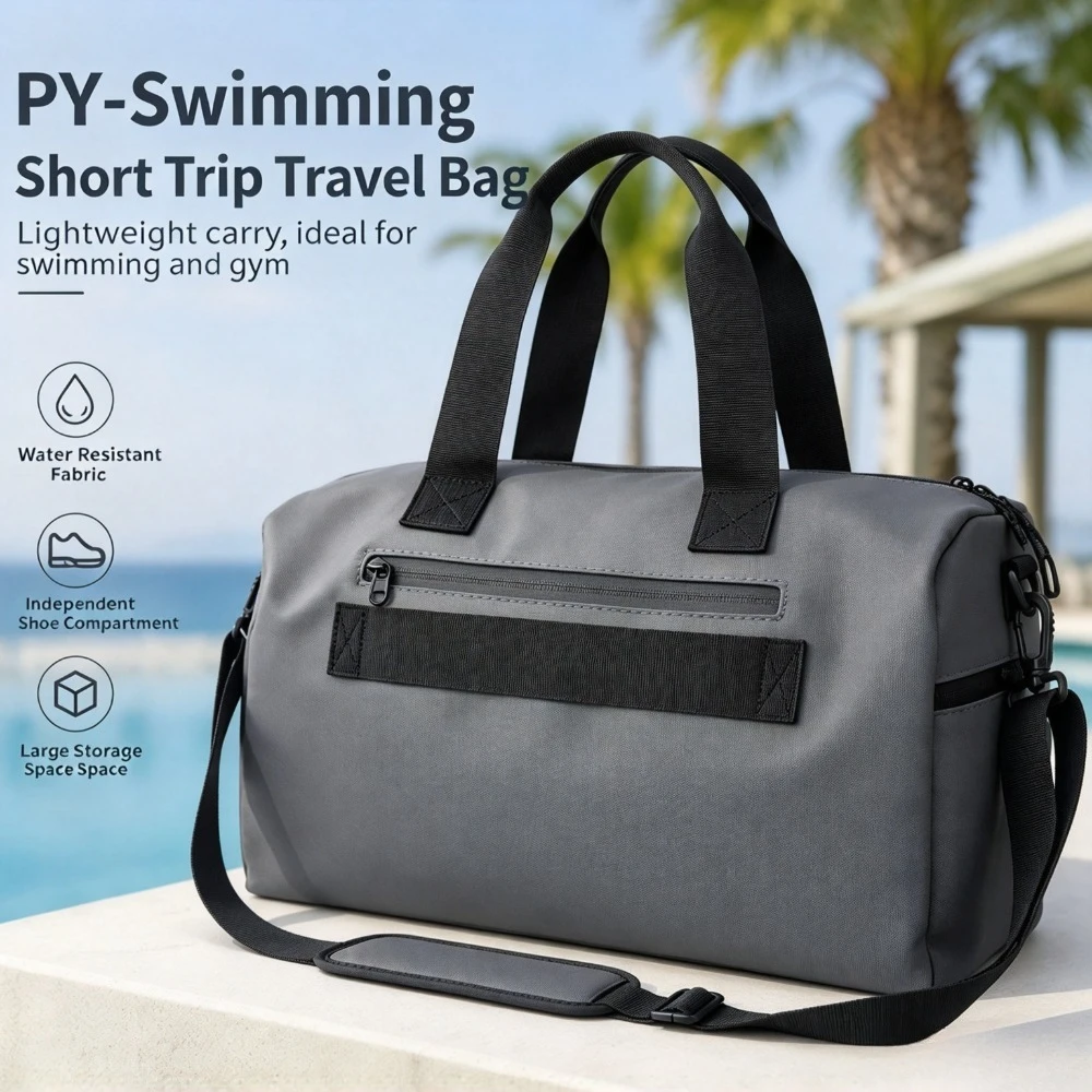 Gym Duffle Bag Wet Dry Separation Large Capacity Travel Bag Independent Shoe Compartment Water Resistant for Swimming Short Trip