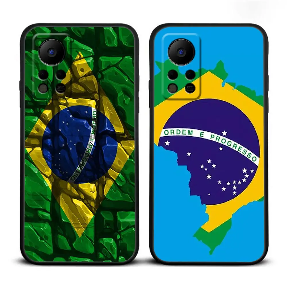 Funda Case For Infinix TECNO SPARK 7 6 Air Go 5 Pro HOT 20 20I 20S 5G 12 12I 11 10 10I 10S 8 9 Play Case Flag Of Brazil Football