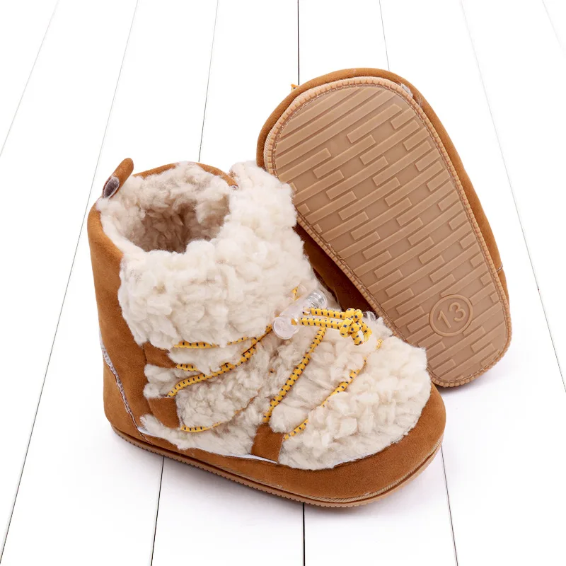 الخريف والشتاء جديد لينة سوليد عدم الانزلاق طفل رضيع 0-1 سنة القطن المخملي الطفل