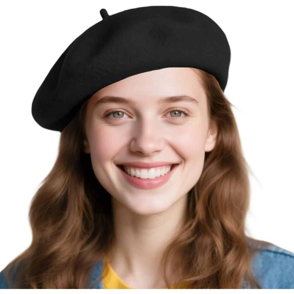 

Шерстяные береты, французские дышащие однотонные береты-бини для художников, для женщин и мужчин, на все сезоны