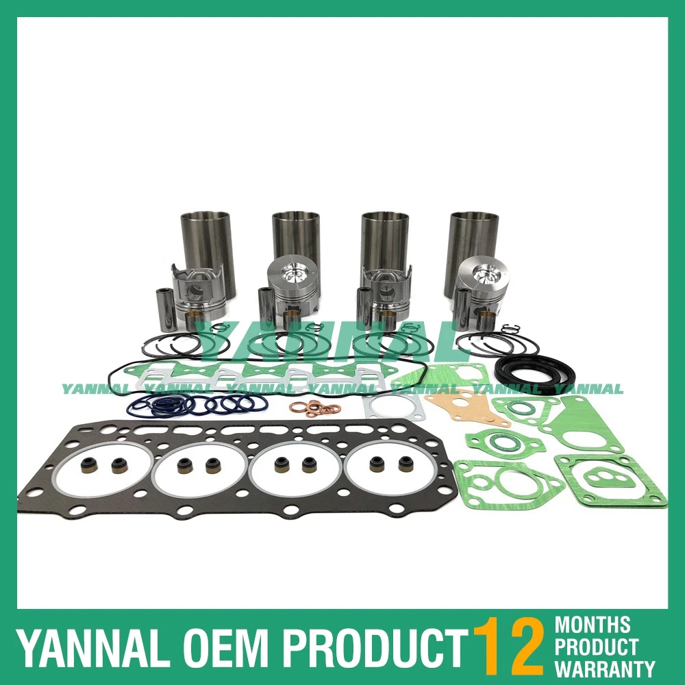 4D84-2 Cylinder Liner Kit With Gasket Set For Yanmar Excavator Engine Parts