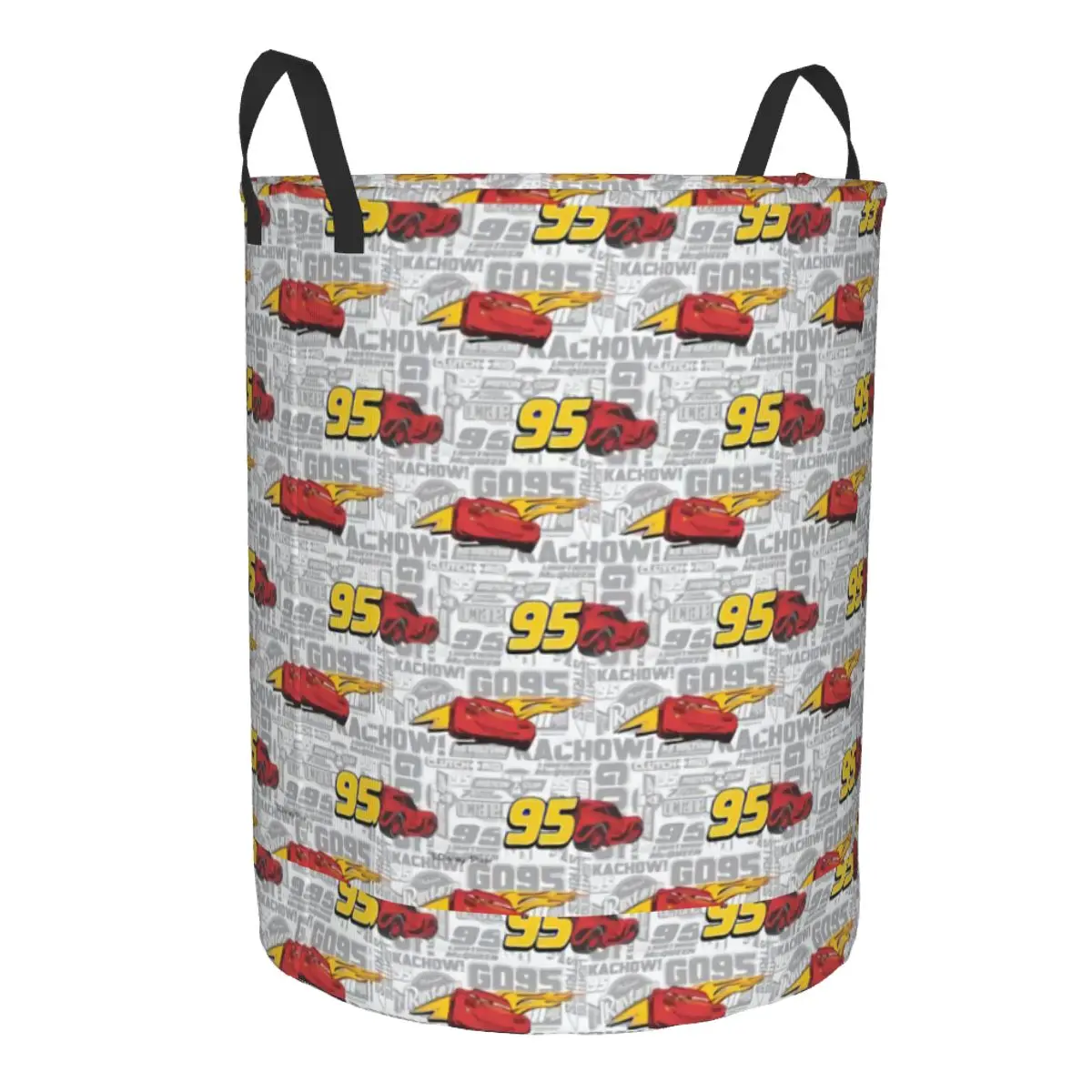 Custom Lightning McQueen 95 Racing Car Laundry Basket Collapsible Clothing Hamper Toys Organizer Storage Bins