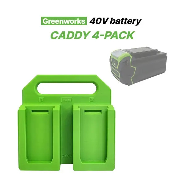 4‑Pack Battery Caddy Compatible with Greenworks 40V Lithium‑ion Power Tool Portable Organizer for Jobsite Workshop Storage
