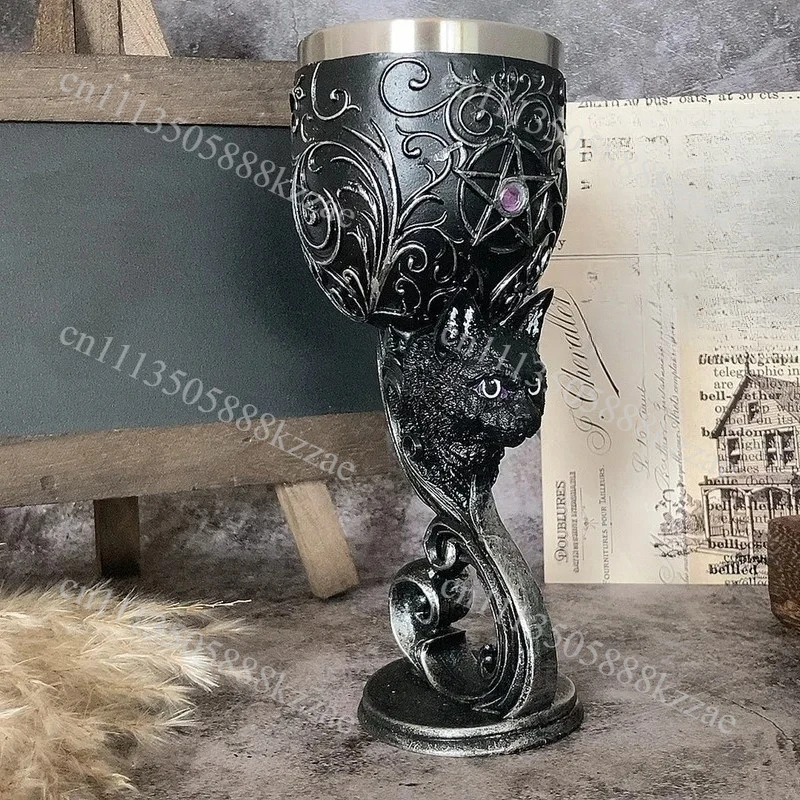 200ml Creative Alien Goblet Love Couple Heart Chalice Medieval Dragon Goblet Stainles Steel Wine Cup Holy Grail