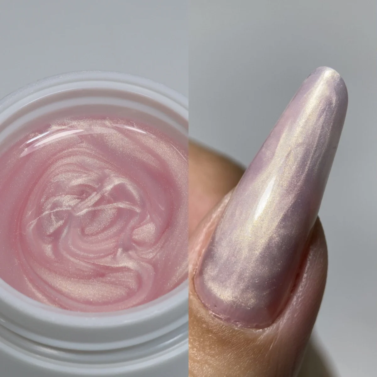MSHARE 30g Rosa Glitzer-Builder-Nagelgel Perlweiß UV/LED Selbstnivellierend TPO-frei Nagelverlängerungsgel Nagelkonstruktion