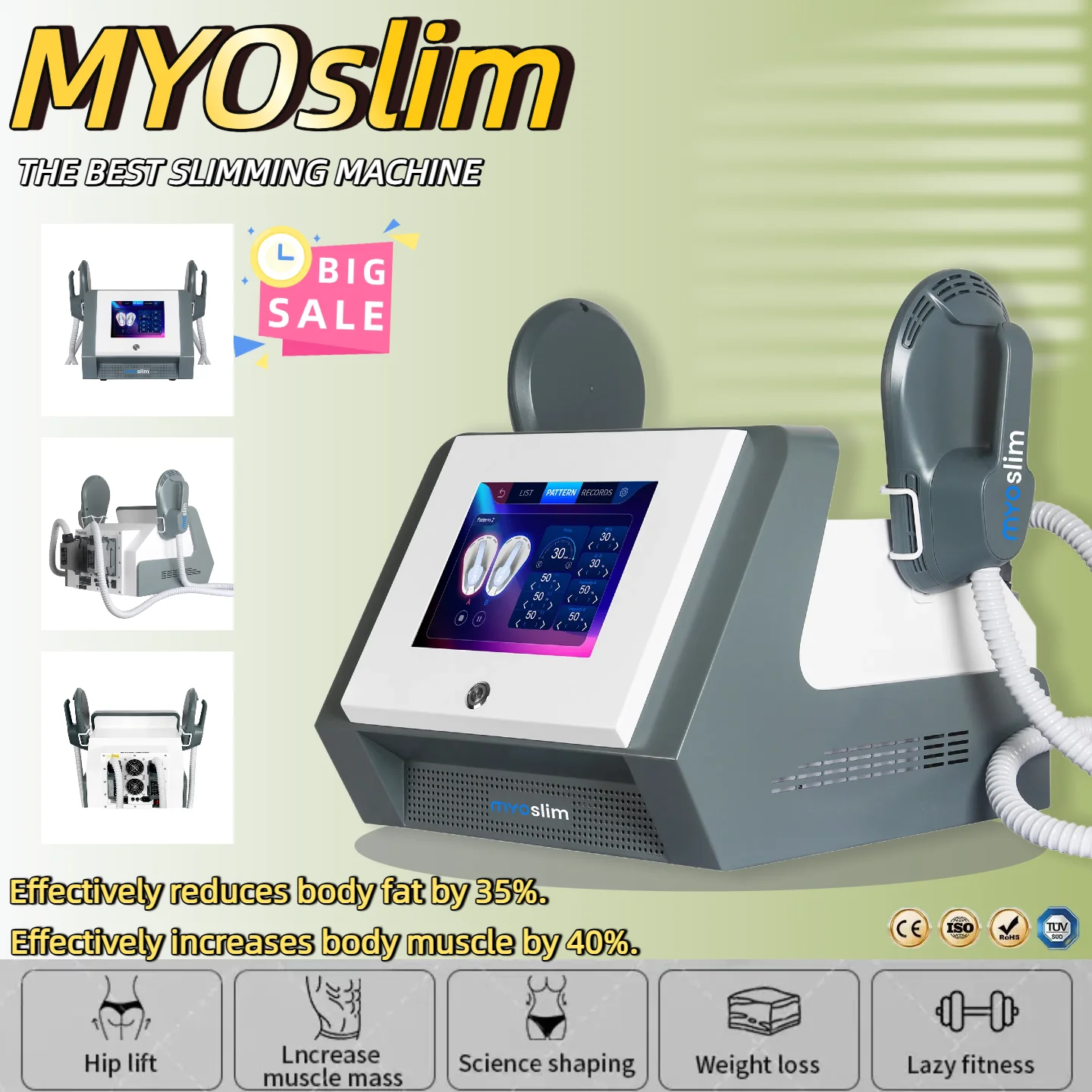 

MYoslim 15Tesla EMS RF Body Sculpting Machine 6500W High Power Fat Burning Slimming Muscle Stimulator Electromagnetic Therapy De