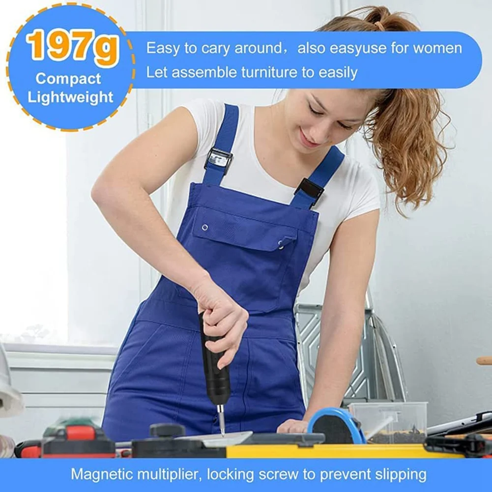 

Household Electric Screwdriver Rechargeable Small Electric Screwdriver Mini Screw Tool Hand Electric Drill 10-Piece Set jasmine