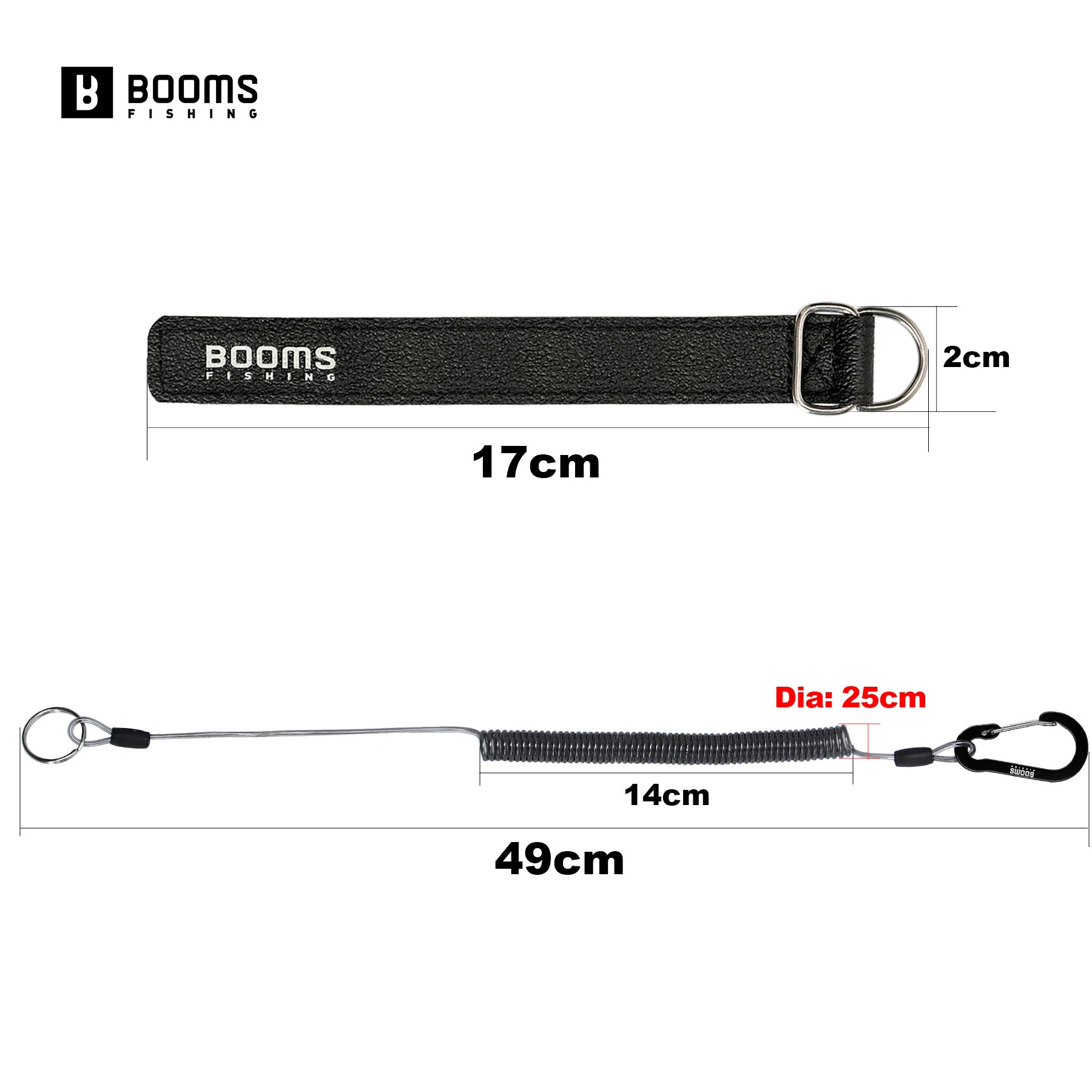 Booms Angeln 3pcs 2M Angeln gehüllte Lanyards mit Rod Tie Beltb Angeln Lanyard für Bootsbahnen mit Camping Carabiner Tools – Detail 5