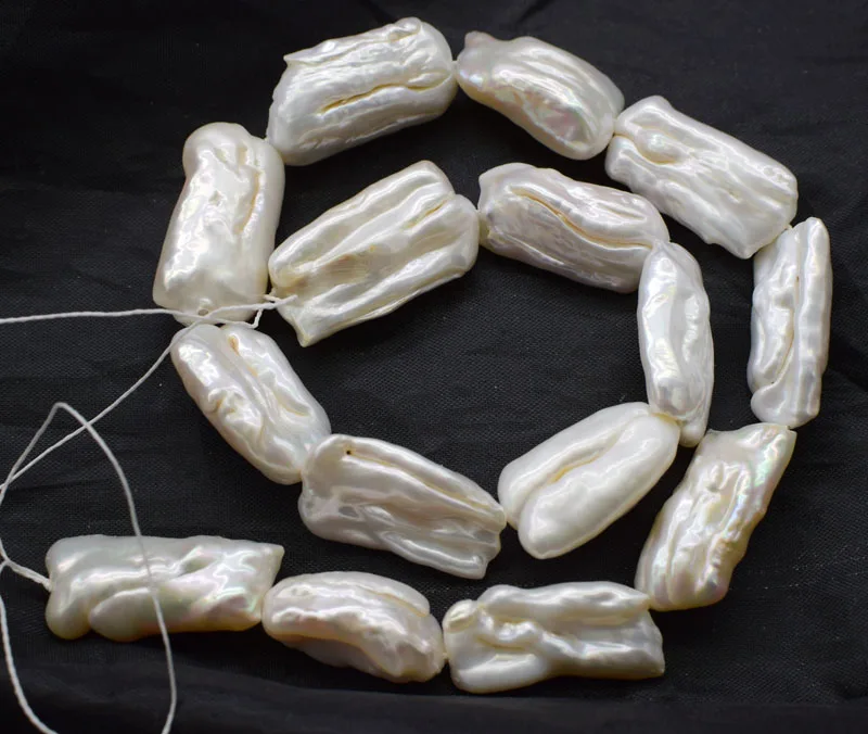 freshwater pearl reborn keshi white BIWA pearl 20-26mm baroque nature 38cm for making jewelry  FPPJ wholesale loose beads