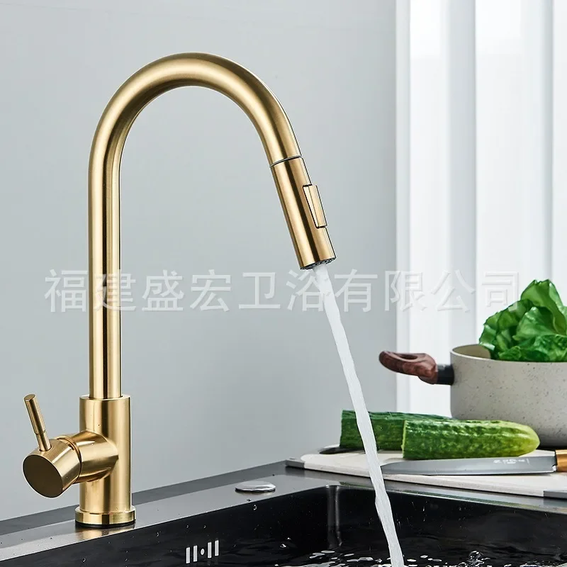 Smart Touch Kitchen Faucet Black Pull Out Sensor Faucets Black/Nickel 360 Rotation Crane 2 Outlet Water Mixer Taps