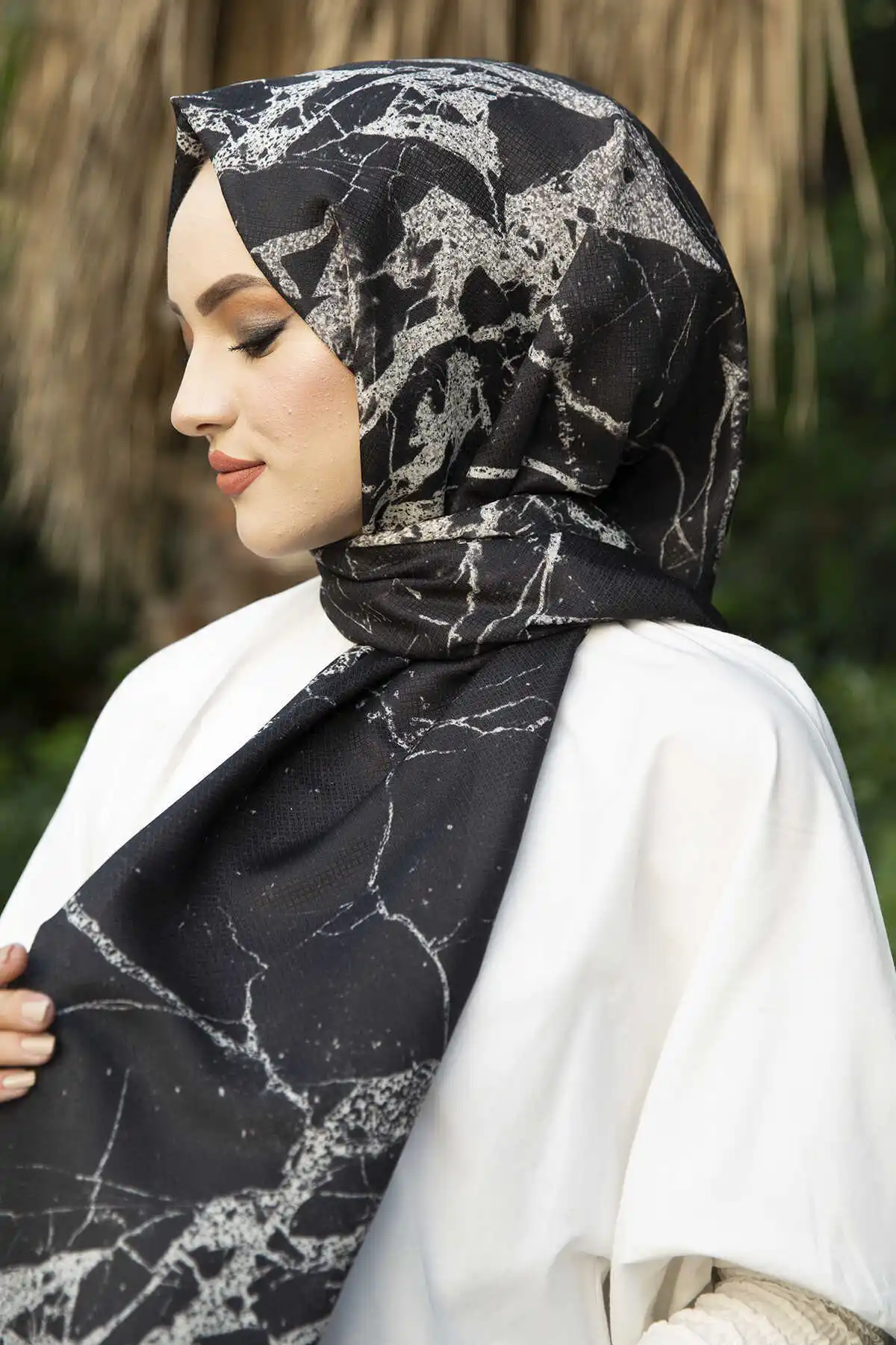 Marble Pattern Shawl E-Winter Autumn 2021 Muslim Women Hijab headscarf Islamic Turkey