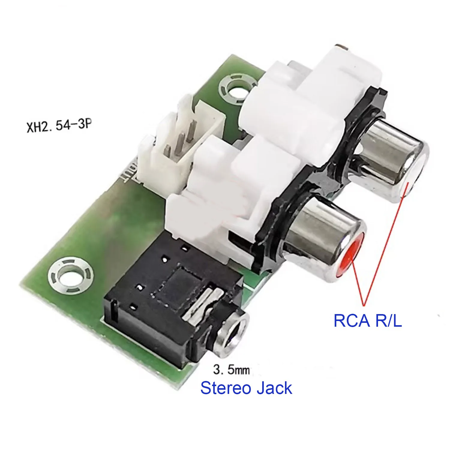 3.5Mm Stereo Jack Audio Hoofdtelefoonaansluiting En Dual Rca R/L Socket Ingang Naar XH2.54-3P Output Adapter Kleine Board Afgeschermde Kabel