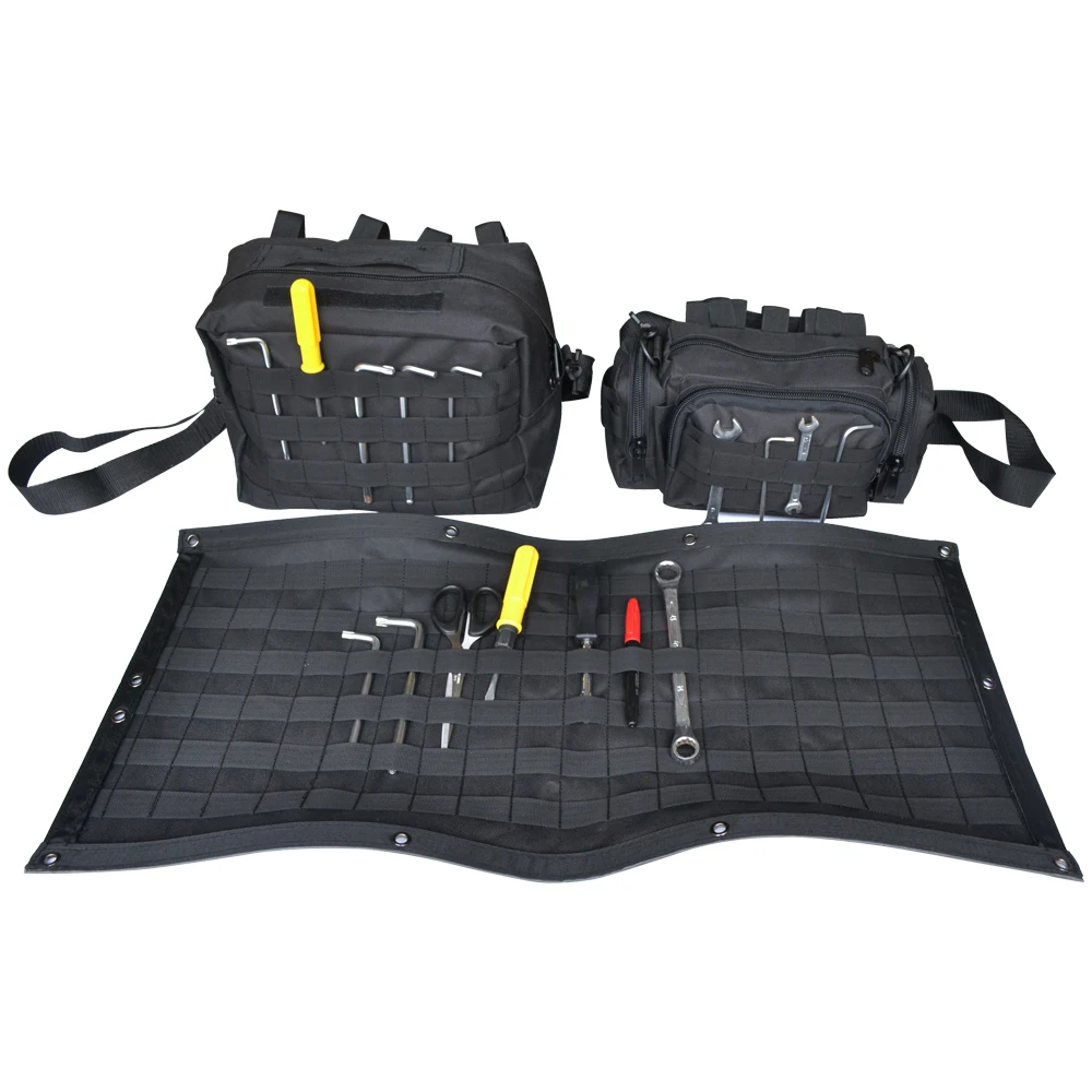 SXMA Tailgate Storage Bag 3-Piece Set Oxford Waterproof High-density Webbing Strong Plastic Buckle for Jeep Wrangler JK 2007-17