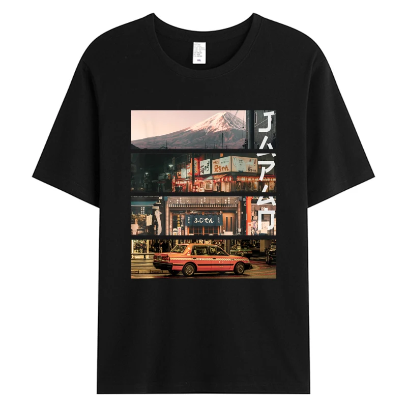 

Aesthetic Style Vaporwave Japan 80's 90's Tokyo Osaka Street Men's Cotton Fabric Novelty Designer Pattern T-shirts Printing