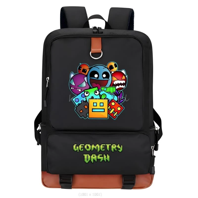 Backpack Geometry Dash Print Girls Boys Student Teenager Children Rucksack Women Cute Casual School Bags Kids Birthday Gift Toy