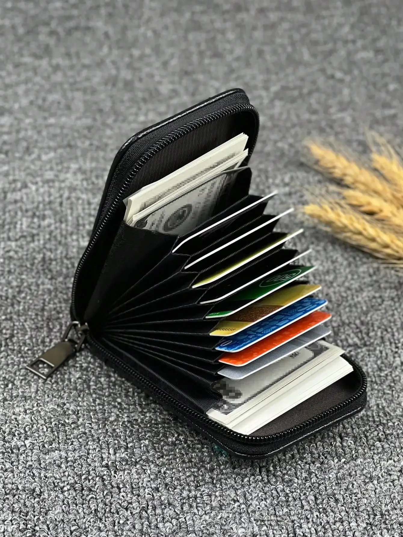 

Litchi Embossed Minimalist Fashion Mini Wallet, Women's Multi-Slot Card Holder Cash Clip, Small Wallet Phone Bag With Adjustable
