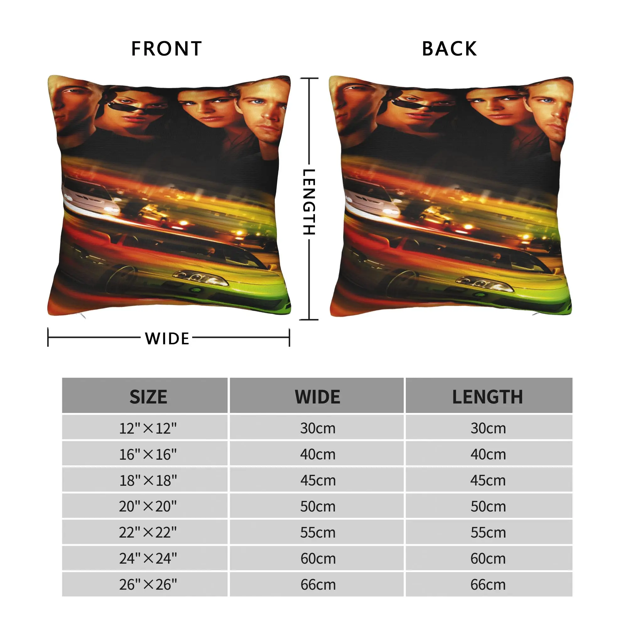 Fast And Furious 3D Print Pillow Case  Kawaii Pillow Cover Comfy Pillowcases For Living Room Sofa