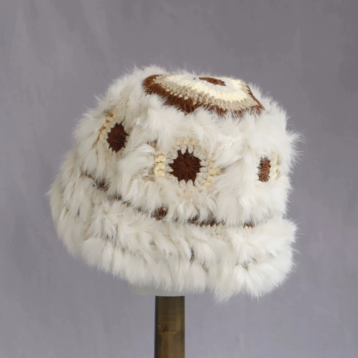 Warm Knitted Hat Faux Mink Fur Plush Lion Wake up Winter Skiing New Style Knit Cap Women's Fashion Versatile Winter Hat