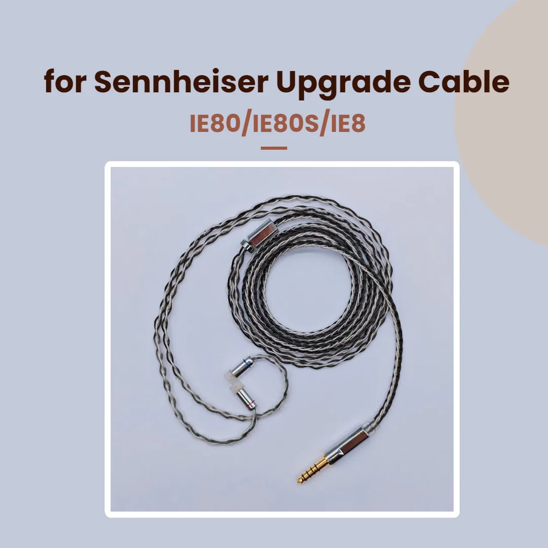 

for Sennheiser IE80/IE80S/IE8 Upgrade Cable 3.5/4.4mm Balanced MMCX Earphone Wire with 8-Core OCC Silver-Plated with Mic