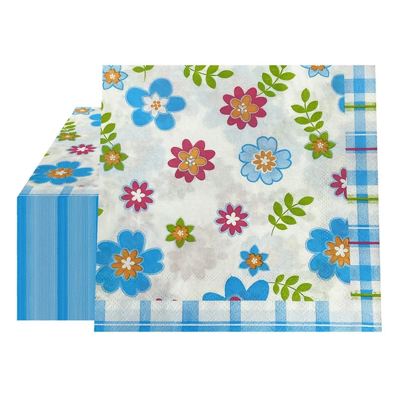 20 Stück/Packung Blumenbedruckte Einweg-Papierservietten Dekoration Hochzeit Party 2-lagige Quadratische Dinner-Servietten – Detail 1