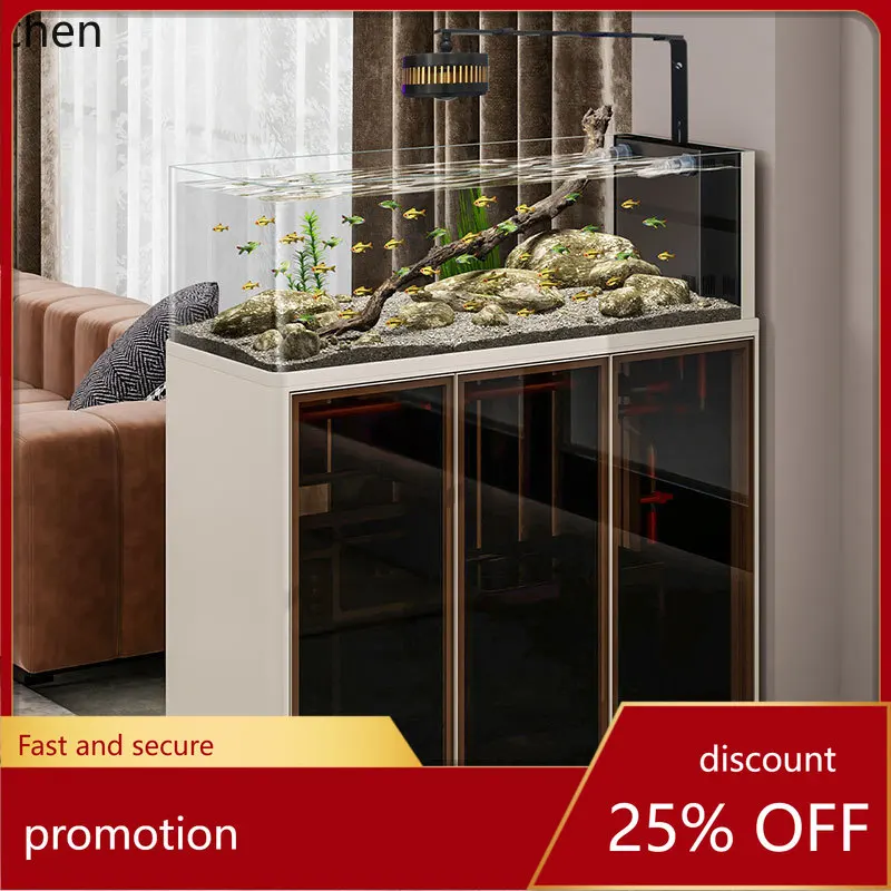 

HXL Stream Tank Living Room Screen Bottom Filter Straight Curved Arc Fish Tank Ecological Tank