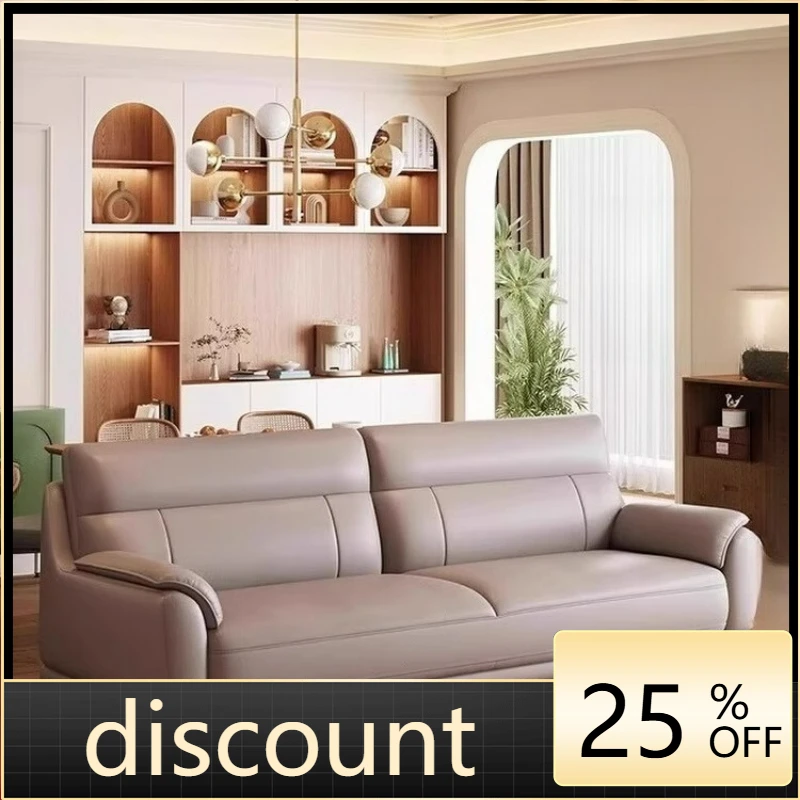 

LTT modern simple first-layer cowhide sofa living room double small apartment leather office study sofa