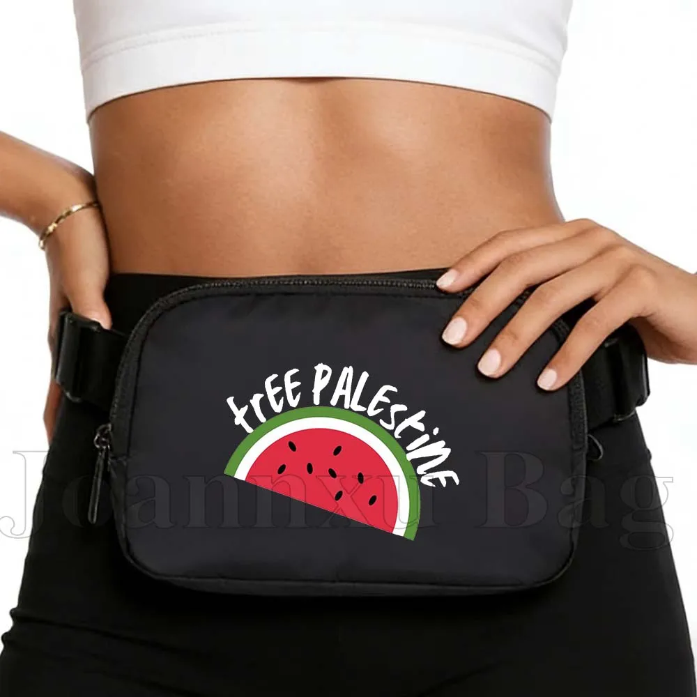 

Модная черная поясная сумка для йоги, спортивная сумка на пояс, сумка для телефона, милая сумка-арбуз, для фитнеса, бега, подарки для девочек, мужчин, женщин, детей, велосипедные сумки
