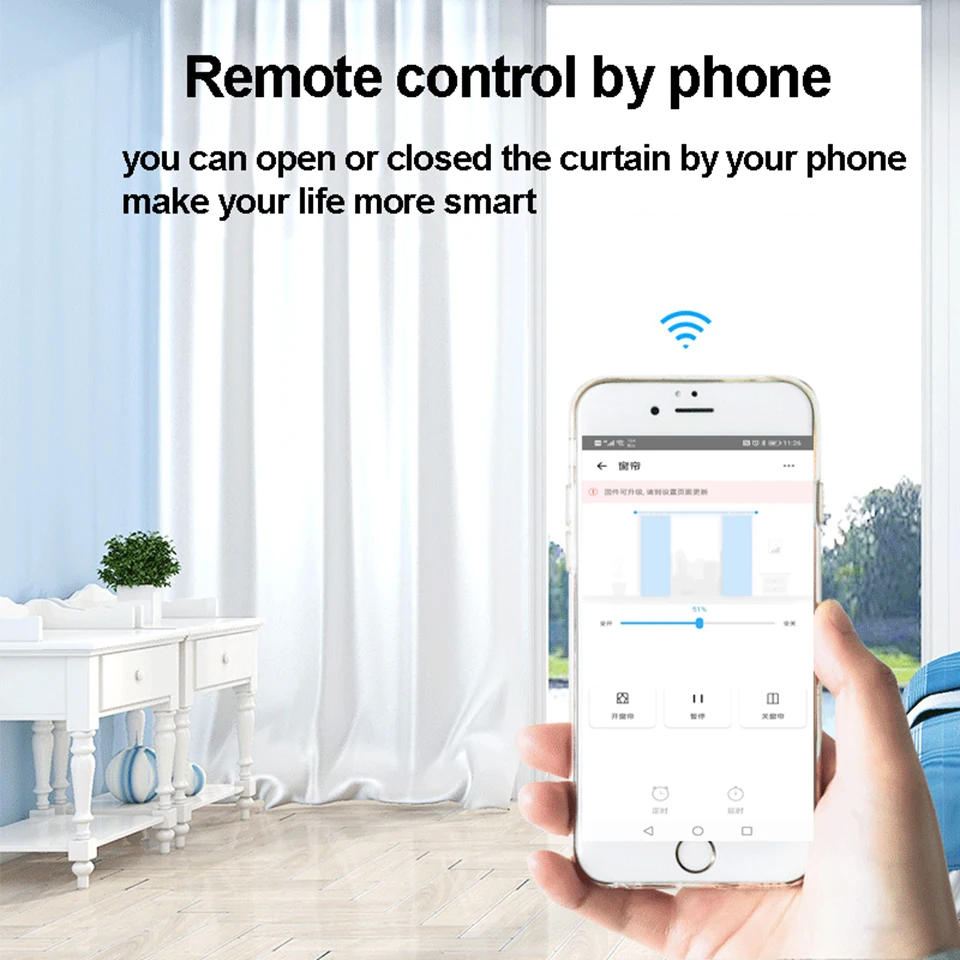 Ewelink app Wifi Electric Smart Curtain Motor Intelligent Support Voice Control Alexa Google Assistant Yandex Alice smart home