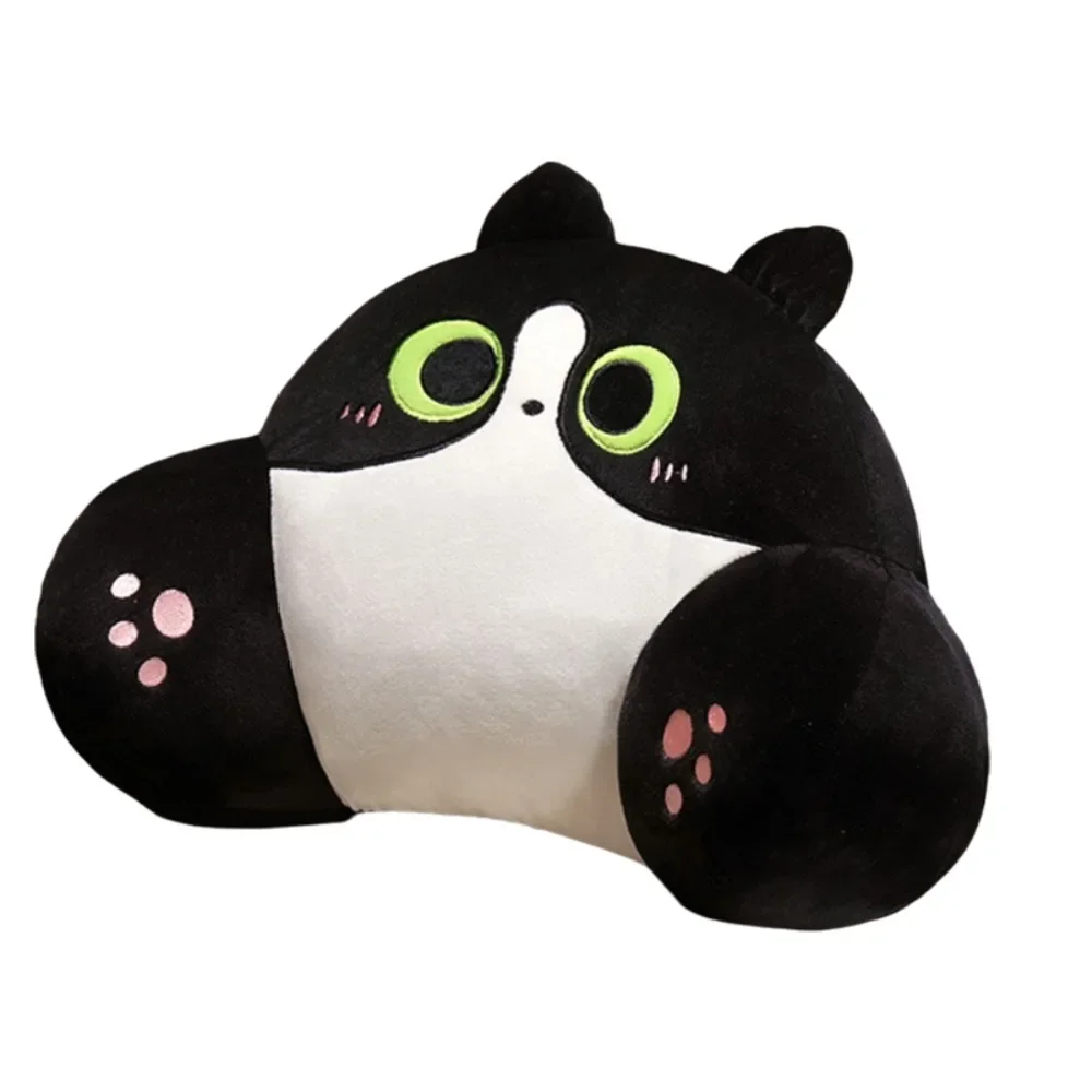 HLH Thickened Cat Shape Waist Pillow Cartoon Ergonomic Chair Lumbar Support Cushion Soft Skin-friendly Chair Seat Backrest Cushi