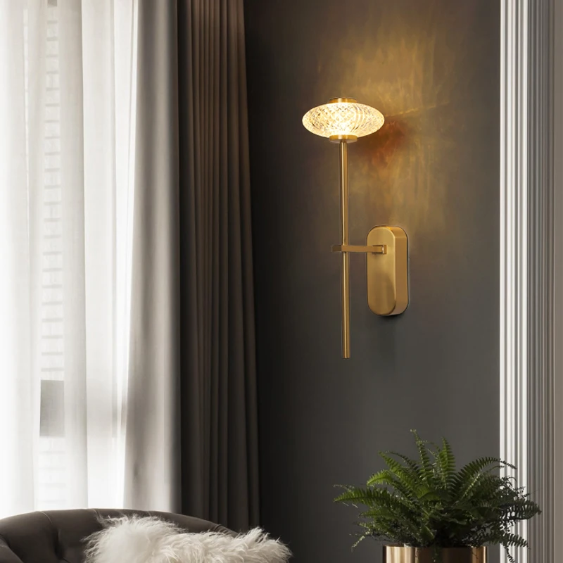

Decorative Hotel Wall Mount Lamp Glass Modern Brass Vintage Luxury Indoor Crystal Wall Lamp