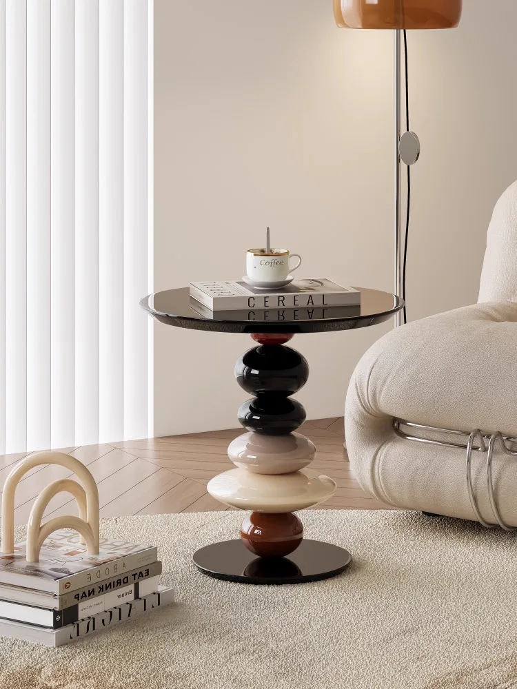 אמנות יוצרת שולחן קפה עגול ריהוט סלון סלון בית מסחרי ספה צד שולחנות פינה מדפי אחסון, מותאם אישית