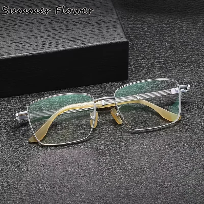 

Brand Design Glasses Men Pure Titanium Eyeglasses Prescription Optical Lenses Male Ultra Light Weight Flexible Frame
